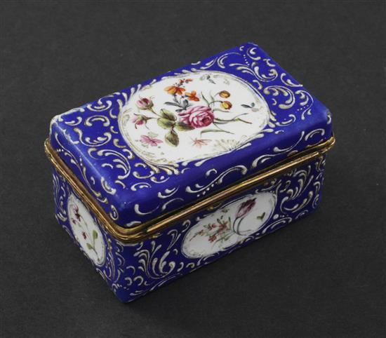 A George III rectangular South Staffordshire enamel box, 3in.